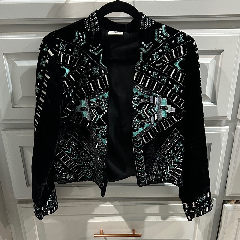 Crazy Train Embellished Black Jacket S